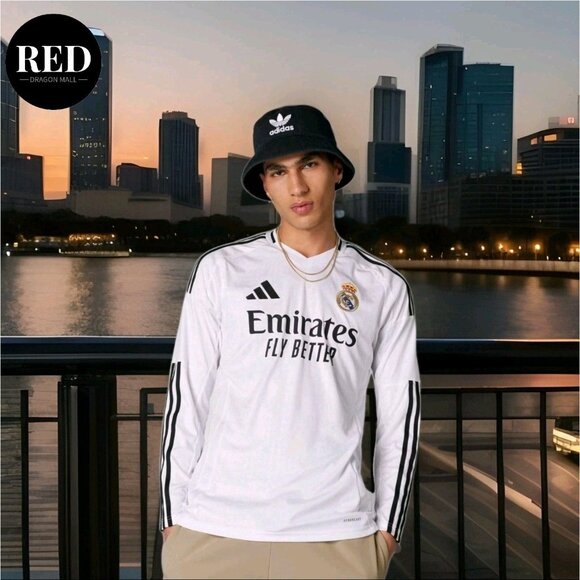 Adidas Real Madrid Home Soccer Jersey White Longsleeve Shirt IT3442 - Men's XL - Picture 7 of 10
